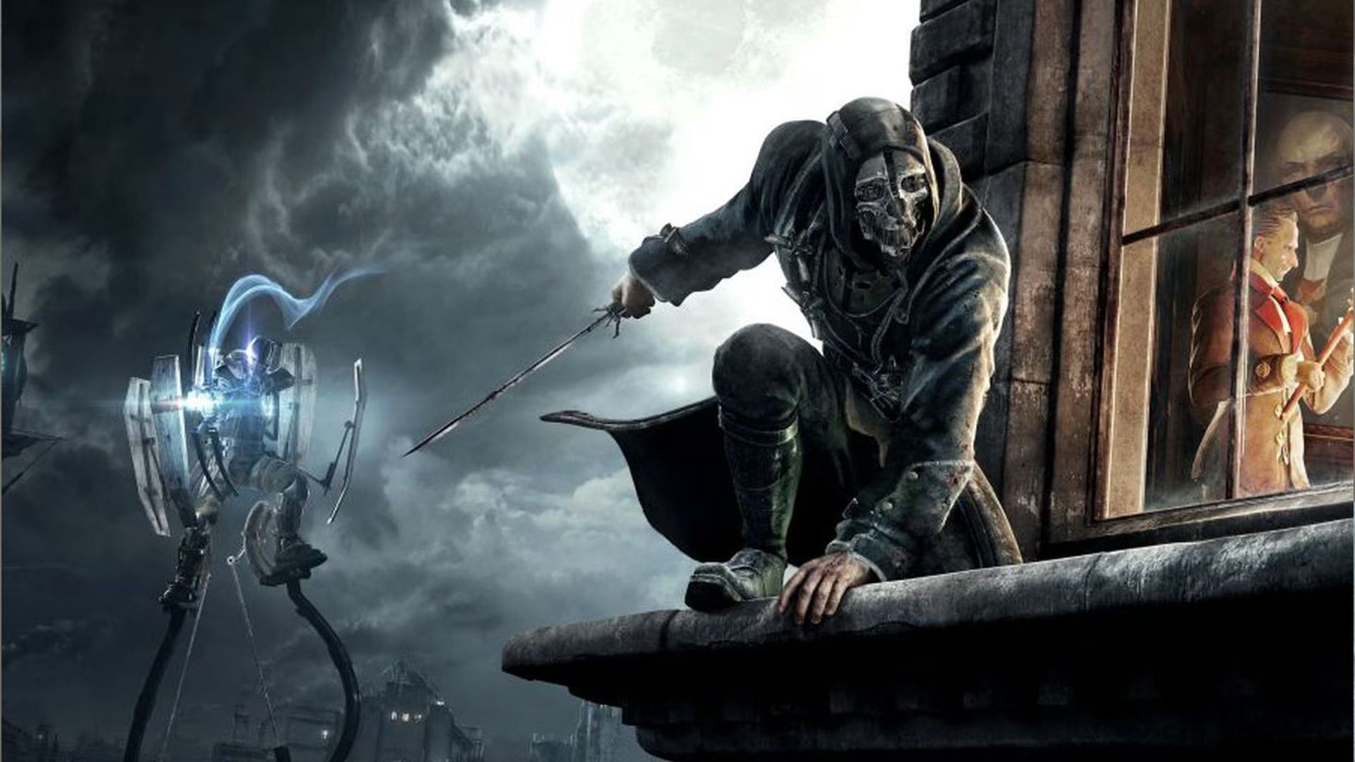 Dishonored uses the time rewind to get an advantage in some dangerous situations (Image via Arkane Studios)
